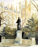 Emmeline (Emily) Pankhurst watercolour Houses of Parliament